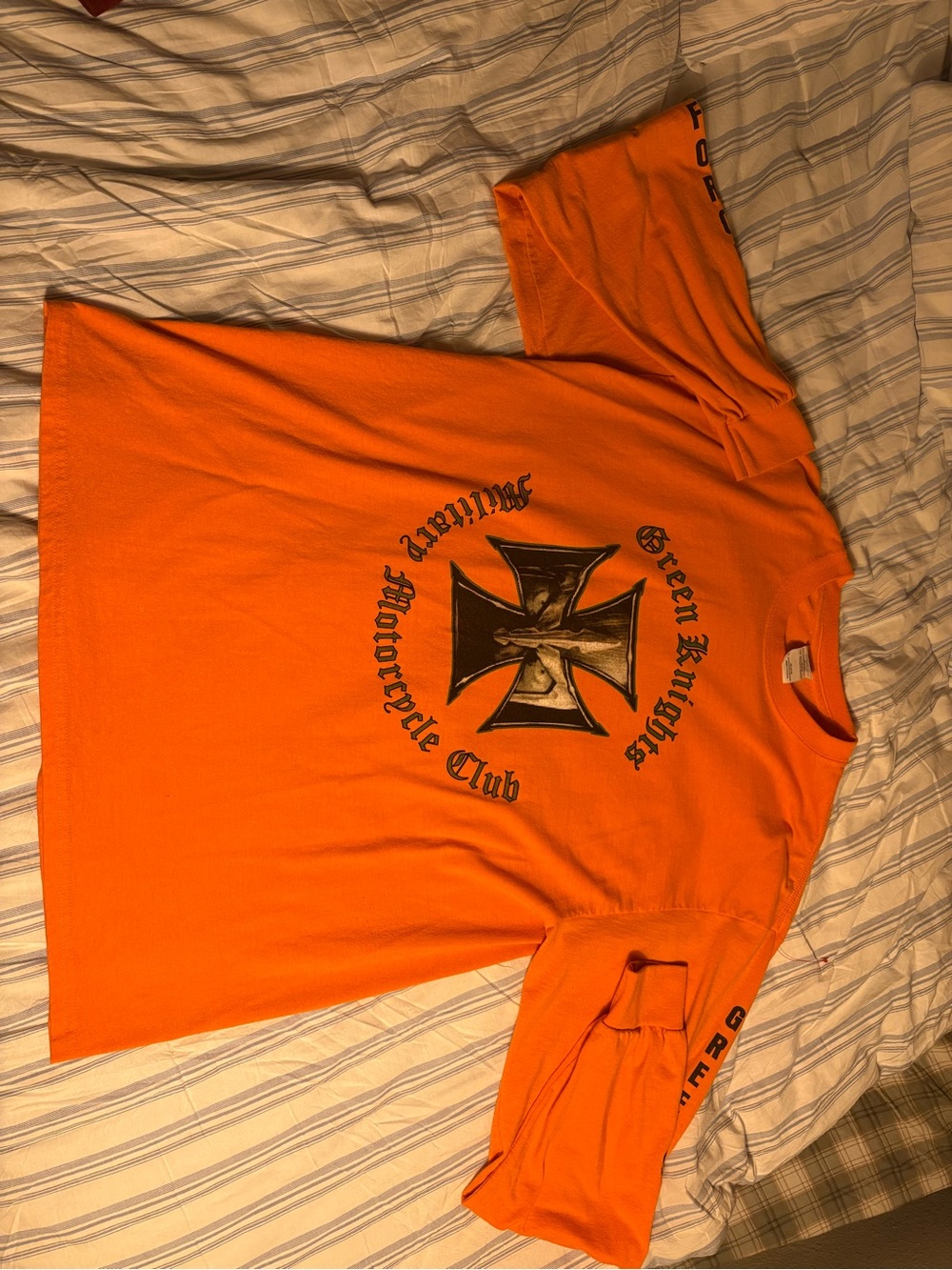 Gildan Orange Short-Sleeve Motorcycle Club Graphic Tee